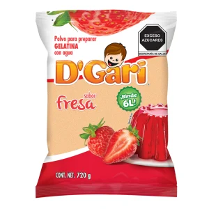 Polvo Para Preparar Gelatina De Agua DGari Fresa 720 Gr