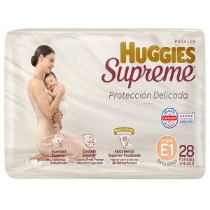 Pañales Huggies Supreme E1 Unisex 28 Pzas